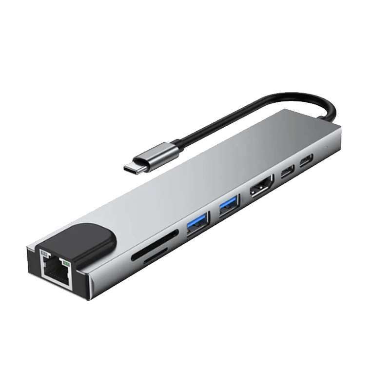 Board-x Hub 8-In-1 Usb-c Male to 4K HDMI, 100W PD, USB 3.0, RJ45 Ethernet, SD/TF Card Reader Female Board-x Hub 8-In-1 Usb-c Male to 4K HDMI, 100W PD, USB 3.0, RJ45 Ethernet, SD/TF Card Reader Female