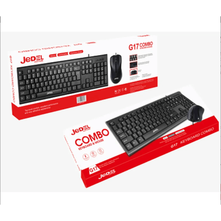 Jedel Keyboard Mouse Combo G17 EN/AR Wired Black