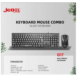 Jedel Keyboard Mouse Combo G17 EN/AR Wired Black