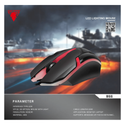 Jedel Mouse M66 Wired Gaming 1000 DPI 3 Buttons RGB Black