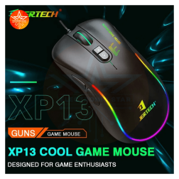 Jertech Mouse XP13 Wired 3600 DPI 7 Buttons RGB Black