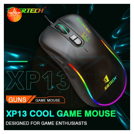 Jertech Mouse XP13 Wired 3600 DPI 7 Buttons RGB Black