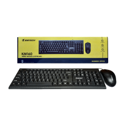 Jertech Keyboard Mouse Combo KM160 EN/AR Wired Black