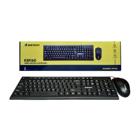 Jertech Keyboard Mouse Combo KM160 EN/AR Wired Black