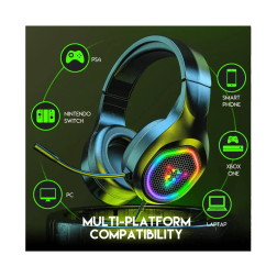 Jertech Headset G503 3.5, USB WIRED RGB BLACK Gaming