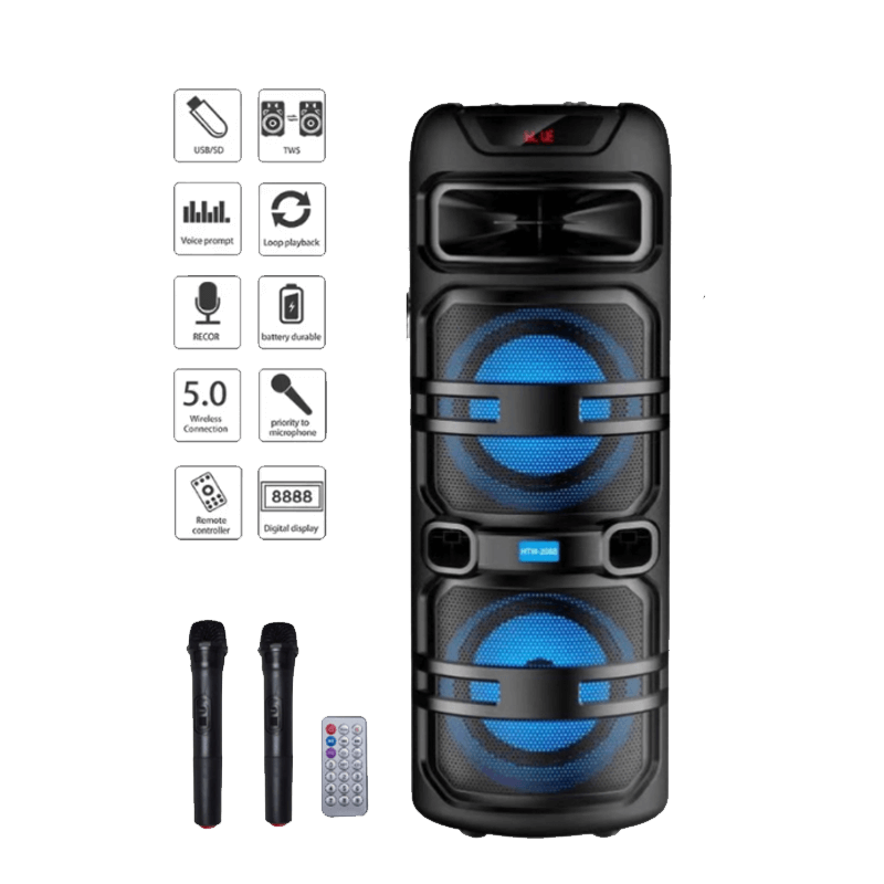 Board-x Speaker Karaoke HTM-2088 2x8.5 Inch, 2 Microphones Board-x Speaker Karaoke HTM-2088 2x8.5 Inch, 2 Microphones
