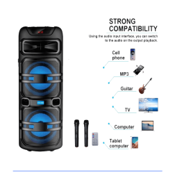 Board-x Speaker Karaoke HTM-2088 2x8.5 Inch, 2 Microphones