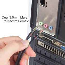 Board-x Audio Converter Line 2 Male To 1 Female Cord Two In One
