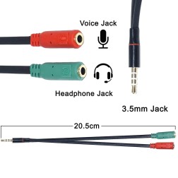 Board-x Audio Converter Line 1 Male To 2 Female Cord Two In One splitter
