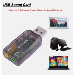 Board-X Sound Card Usb male to 3.5mm Audio Female, 3.mm microphone Input  5.1 Channel