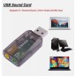 Board-X Sound Card Usb male to 3.5mm Audio Female, 3.mm microphone Input  5.1 Channel