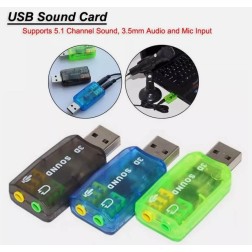 Board-X Sound Card Usb male to 3.5mm Audio Female, 3.mm microphone Input 5.1 Channel