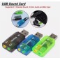 Board-X Sound Card Usb male to 3.5mm Audio Female, 3.mm microphone Input  5.1 Channel