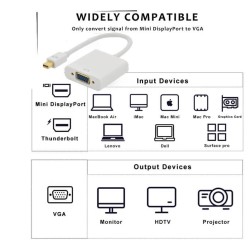 Board-x Converter Mini Display Port Thunderbolt Male To Vga Monitor Adapter Female