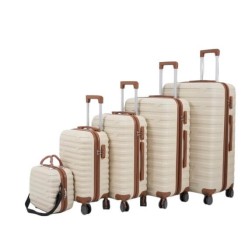 Board-X SUITCASE BAG 5 PIECES SET FOR TRAVEL BEIGE