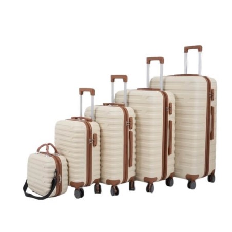 Board-X SUITCASE BAG 5 PIECES SET FOR TRAVEL BEIGE