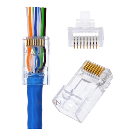 Board-x Cat6 A RJ45 Connectors Pass Through