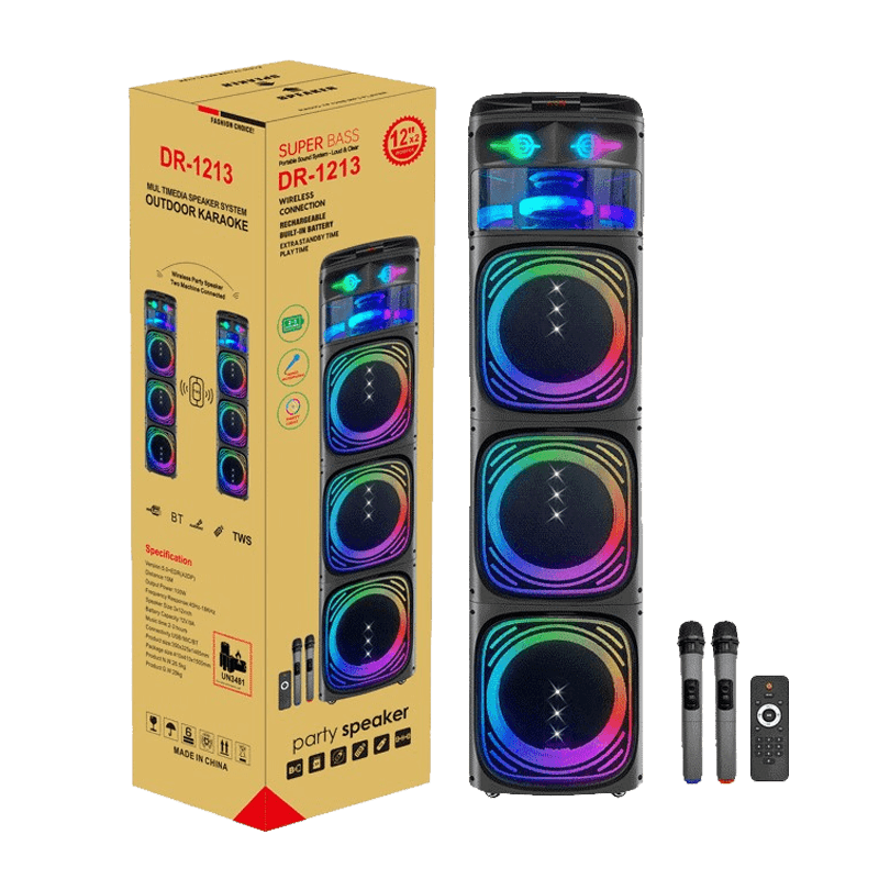 Board-x Speaker Karaoke DR-1213 3x12 Inch, 2 Microphones Board-x Speaker Karaoke DR-1213 3x12 Inch, 2 Microphones