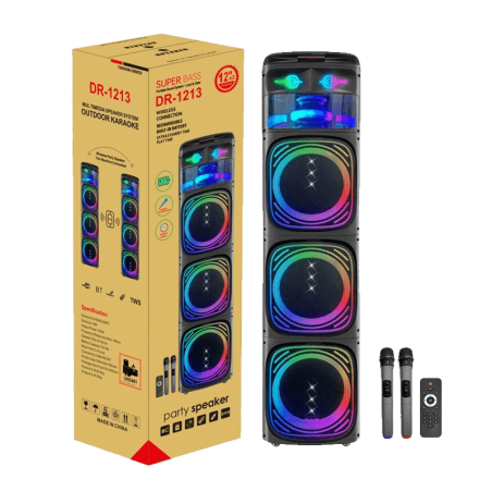 Board-x Speaker Karaoke DR-1213 3x12 Inch, 2 Microphones