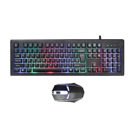 Jedel Keyboard Mouse Combo GK105 EN/AR Wired Gaming Black