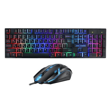 Jedel Keyboard Mouse Combo GK110 EN/AR Wired Gaming Black
