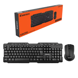 Jertech Keyboard Mouse Combo KM200 EN/AR Wireless Black