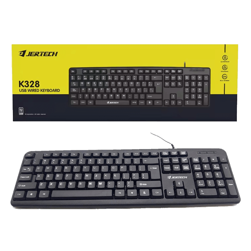 Jertech Keyboard K328 EN/AR Wired Black