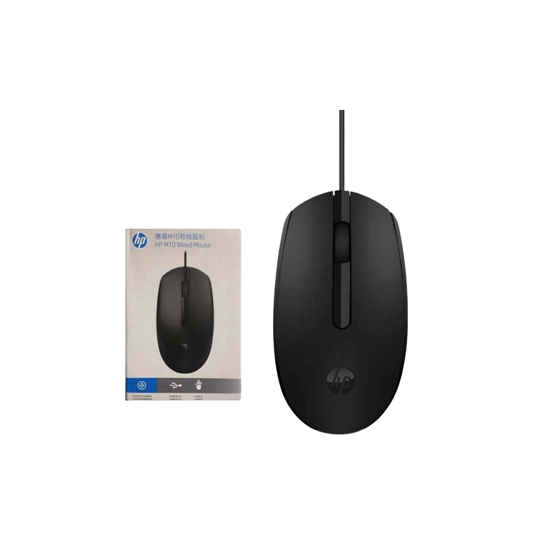 Hp Mouse M10 Wired 1000 DPI 3 Buttons Black