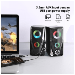 Jertech Speaker S6 USB, 3.5 RGB BLACK