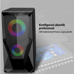 Jertech Speaker S6 USB, 3.5 RGB BLACK