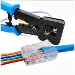Board-x Crimping Tool for 8P, 6P RJ45 RJ11 CAT5E CAT6 Strip, cut, crimp