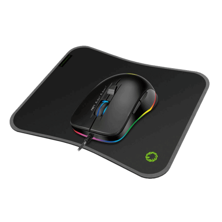 Gamemax Mouse + Mousepad Mg7 2 In 1 Wired 3200DPI 6 Buttons RGB Black