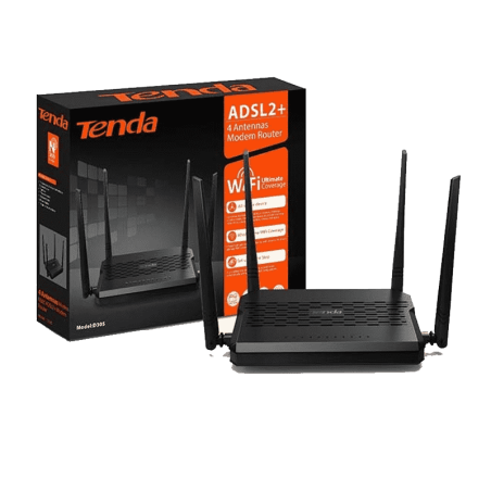 Tenda Adsl2 Plus Router D305 N300 2.4Ghz 4 Antennas