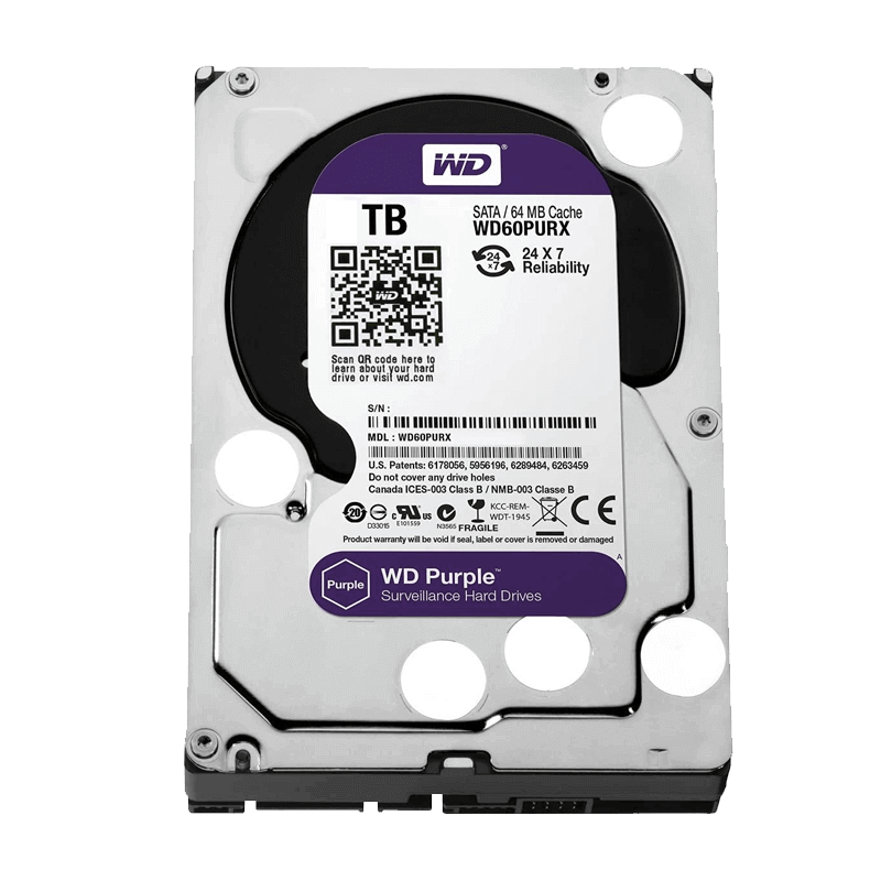 Wd 3.5 Inch 6Tb Internal Surveillance 64Mb 6Gb/S Purple WD62PURX-64B2MY0
