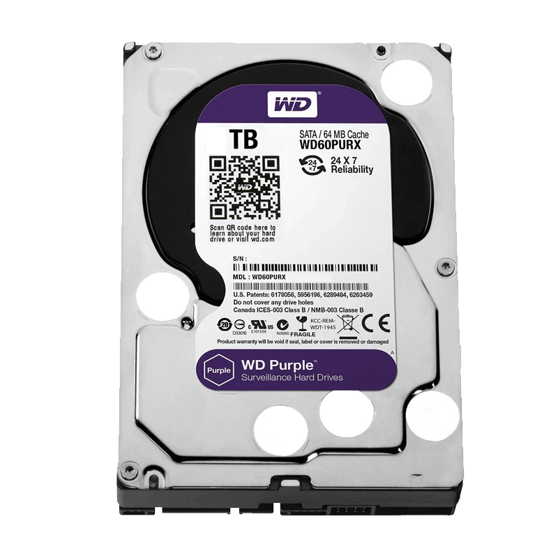 Wd 3.5 Inch 4Tb Internal Surveillance 64Mb 6Gb/S Purple WD40PURX-64AKYY0