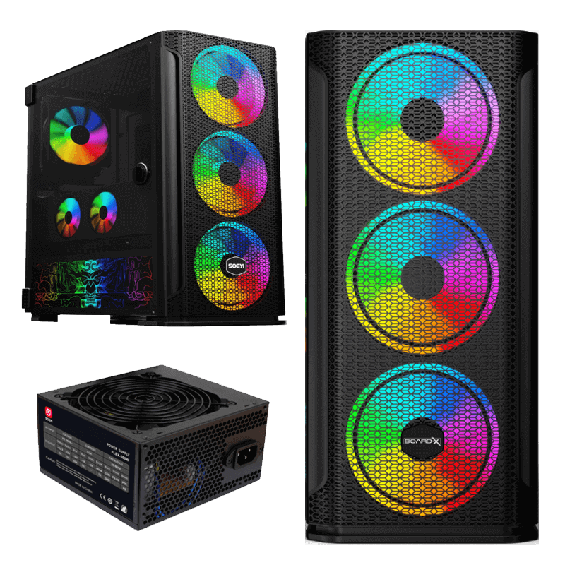 Board-X Case Bx1 Psu 700W Acylic Side Rainbow Fan Board-X Case Bx1 Psu 700W Acylic Side Rainbow Fan