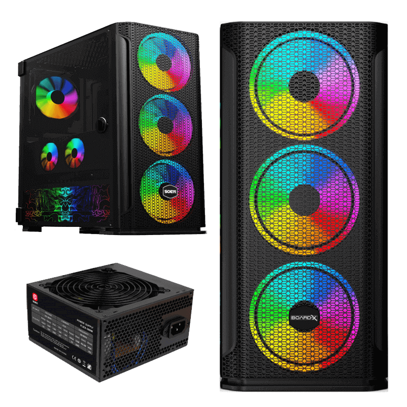 Board-X Case Bx1 Psu 950W Acylic Side Rainbow Fan Board-X Case Bx1 Psu 950W Acylic Side Rainbow Fan