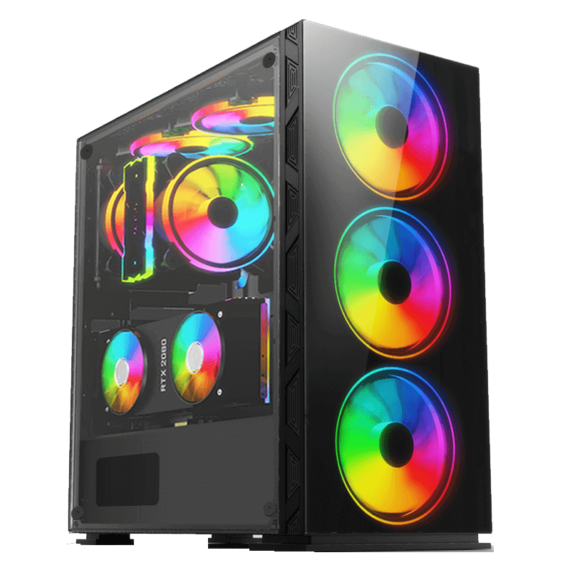 Board-X Case Bx6 Glass Acylic Side Rainbow Fan Board-X Case Bx6 Glass Acylic Side Rainbow Fan