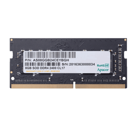 Apacer Memory Laptop 8Gb Ddr4 3200Mhz Sodimm Es.08G21.Gsh