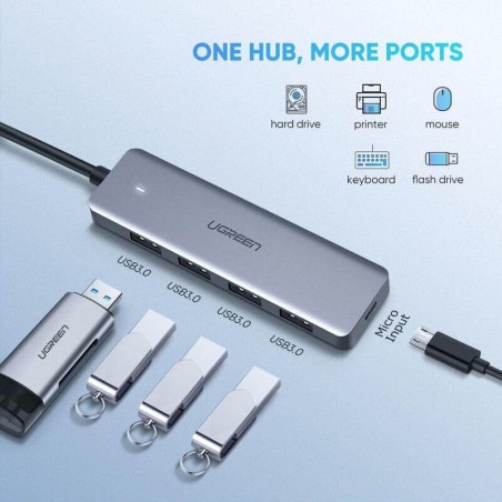 Hub Usb-C To 4 Ports Usb 3.0 70336 Ugreen