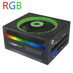 Gamemax Power Supply 550W Full Modular RGB 14Cm Fan 80 plus Gold RGB-550