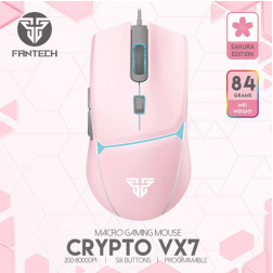 Fantech Mouse Usb Vx7 Crypto Rgb Pink