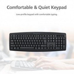 Micropack Keyboard & Mouse Km203W Black Wireless
