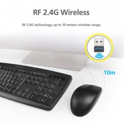 Micropack Keyboard & Mouse Km203W Black Wireless