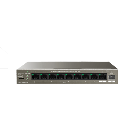 Tenda Switch Poe 10 Ports (9POe,1SFP) Gigabit Teg1110Pf-8-102W Unmanaged Desktop