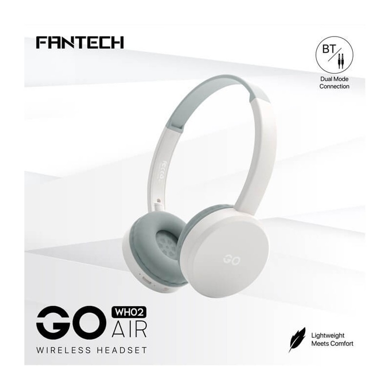 Fantech Headphones Wh02 Go Wireless Headphones, Dual Mode Connection Bt5.0 & 3.5Mm Jack Gaming (Beige) Fantech Headphones Wh02 Go Wireless Headphones, Dual Mode Connection Bt5.0 & 3.5Mm Jack Gaming (Beige)