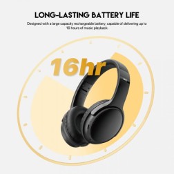 Fantech Headphones Wh03 Go Wireless Headphones, Dual Mode Connection Bt5.0 & 3.5Mm Jack Gaming (Black)