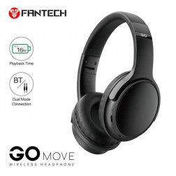 Fantech Headphones Wh03 Go Wireless Headphones, Dual Mode Connection Bt5.0 & 3.5Mm Jack Gaming (Black)