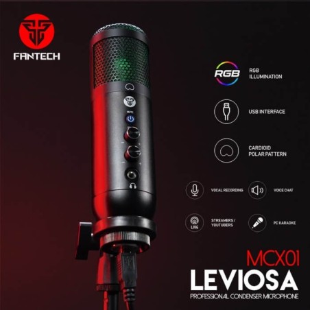 Fantech Leviosa Mcx01 Professional Rgb Condenser - Usb Microphone