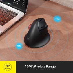 Micropack Mouse Mp-V02W Ergonomic Vertical Wireless Trackball (Black)